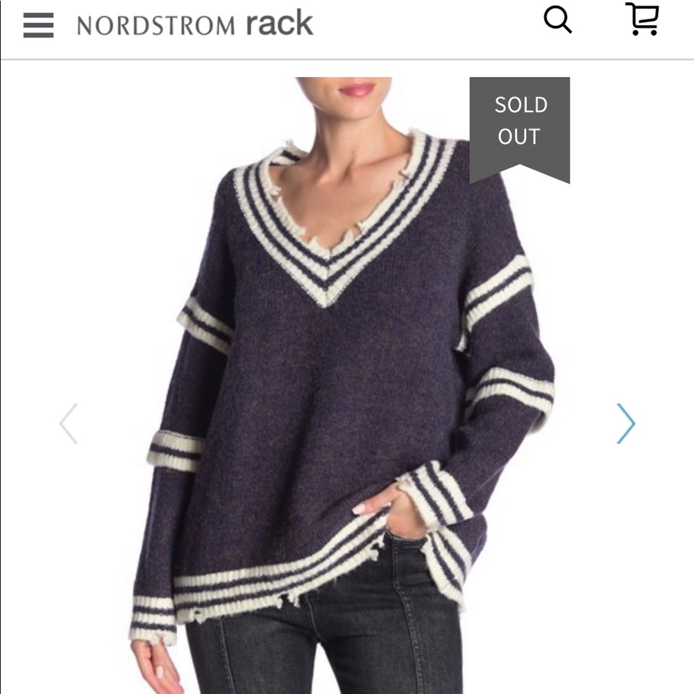 POL brand Distressed v-neck varsity sweater